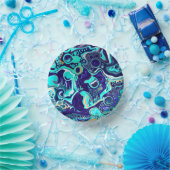Bols En Carton Blue Turquoise Ocean Swils Fluid Art (Fête)