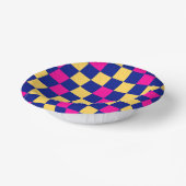 Bols En Carton Blue Yellow Pink Checkered Pattern Design  (Angulaire)