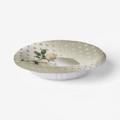 Bols En Carton Bocaux en papier Coeurs d'or Roses blanches (Angulaire)