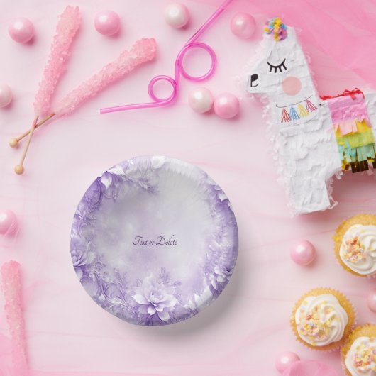 Bols En Carton Bocaux en papier violet à fleurs blanches (Fête)