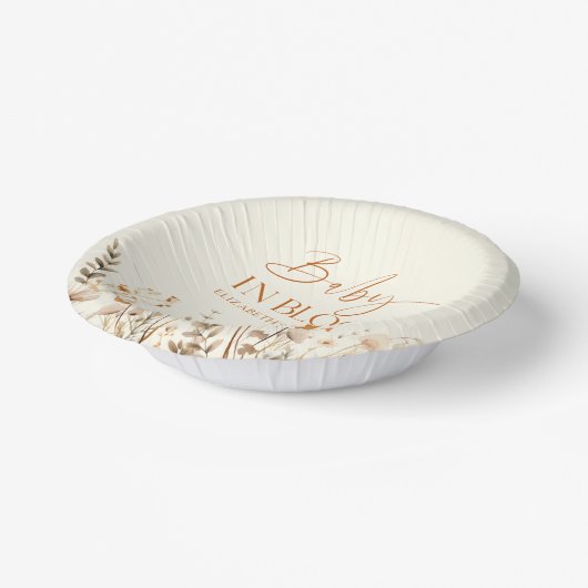 Bols En Carton Boho Baby In Bloom Baby shower Fleur sauvage (Angulaire)