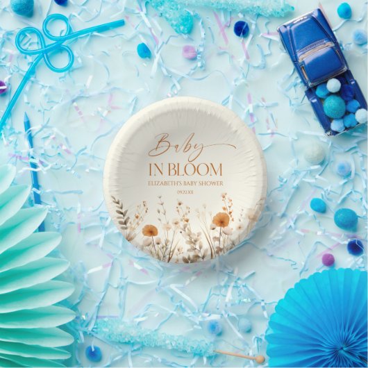 Bols En Carton Boho Baby In Bloom Baby shower Fleur sauvage (Fête)