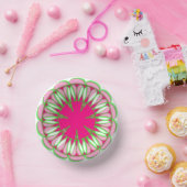 Bols En Carton bol de papier rose vif et vert (Fête)