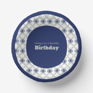 Bols En Carton Bol en papier à motif floral bleu