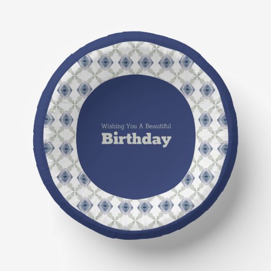 Bols En Carton Bol en papier à motifs floraux bleus (Recto)