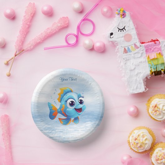 Bols En Carton Bol en papier de poisson bleu (Fête)