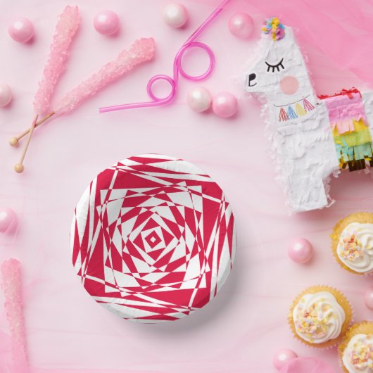 Bols En Carton Bol en papier d'illusion Abstrait blanc et rouge - (Fête)