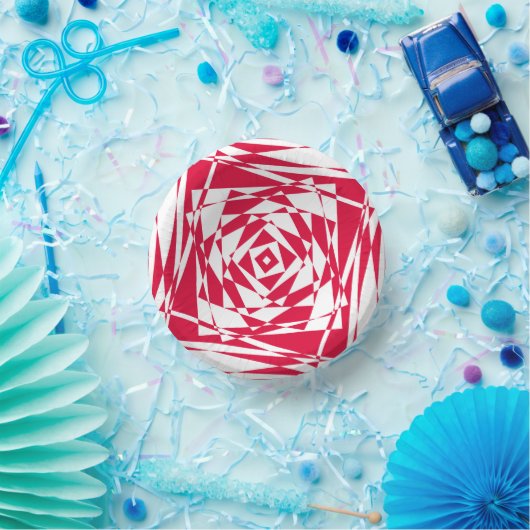 Bols En Carton Bol en papier d'illusion Abstrait blanc et rouge - (Fête)