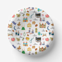 Bol en papier Kids Eid Mubarak – Islamique coloré