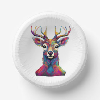 Bols En Carton Bol en Papier - L'oeuvre d'Art Cerf Coloré
