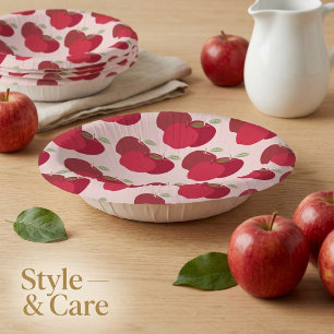 Bols En Carton Bol en papier motif pomme de 18 cm pour fêtes ou é