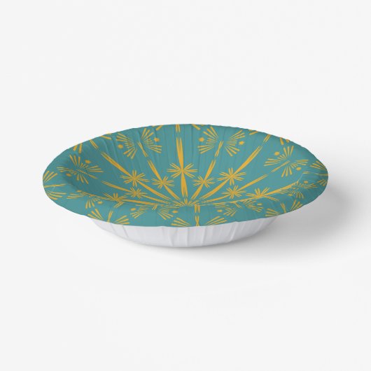Bols En Carton Bol en papier Turquoise Retro Mandala (Angulaire)