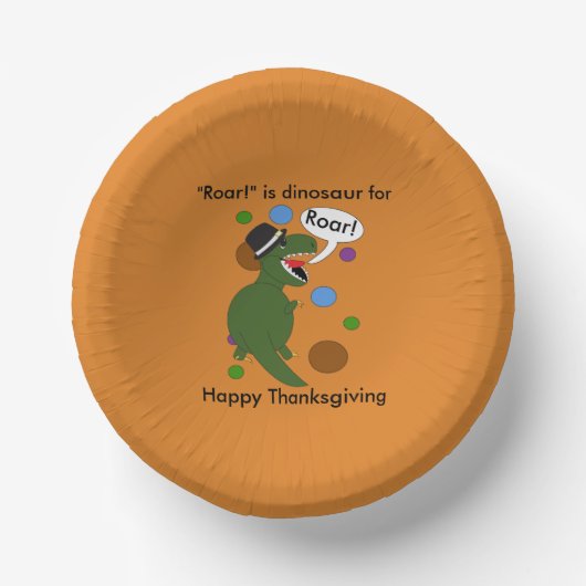 Bols En Carton Bon thanksgiving Roar Dinosaur mignon Personnalise (Recto)
