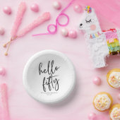 Bols En Carton Bonjour Cinquante Minimaliste 50e fête d'anniversa (Fête)