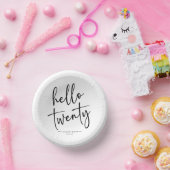 Bols En Carton Bonjour Vingt Minimaliste 20e fête d'anniversaire (Fête)