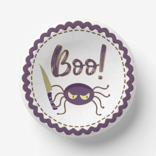 Bols En Carton Boo drôle Halloween personnage d'araignée main (Recto)