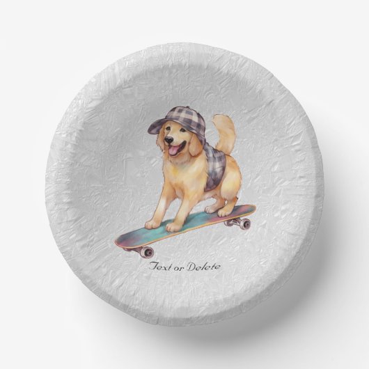Bols En Carton Boule de papier d'aquarelle Golden Retriever (Recto)
