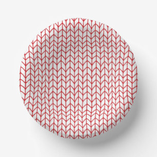 Bols En Carton BOULES DE Papier KNIT DE LIGNE ROUGE