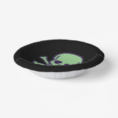 Bols En Carton Boules en papier noir crâne vert (Angulaire)