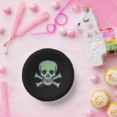 Bols En Carton Boules en papier noir crâne vert (Fête)