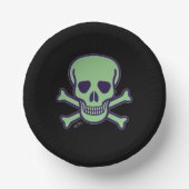 Bols En Carton Boules en papier noir crâne vert (Recto)