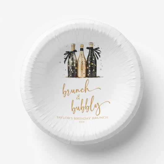 Bols En Carton Brunch et Bubbly Champagne Anniversaire Brunch (Recto)