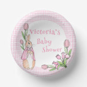 Bols En Carton Bunny Rabbit rose blanc En vichy Baby shower (Recto)