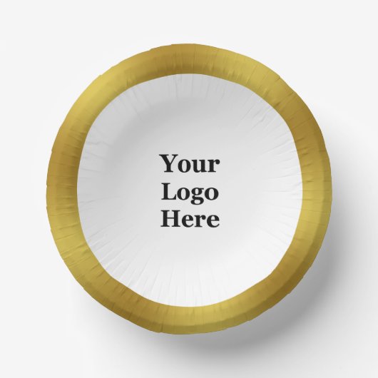 Bols En Carton Business Gold et White Votre logo ici Modèle (Recto)