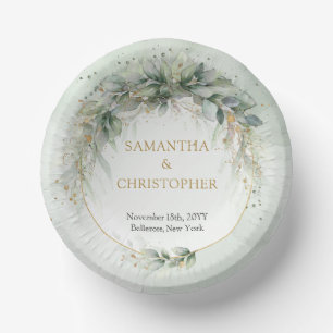 Bols En Carton Cadre botanique moderne en feuille d'or