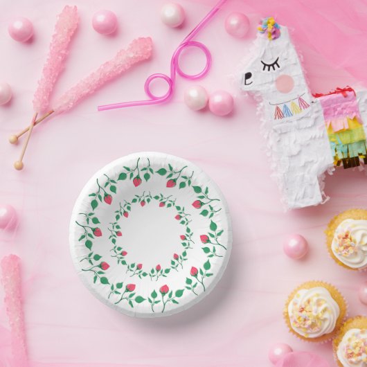 Bols En Carton Cadre rond fleuri avec fleurs roses (Fête)