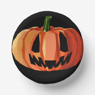 Bols En Carton Calabaza Jack-o’-Lantern Low Poly | Halloween 
