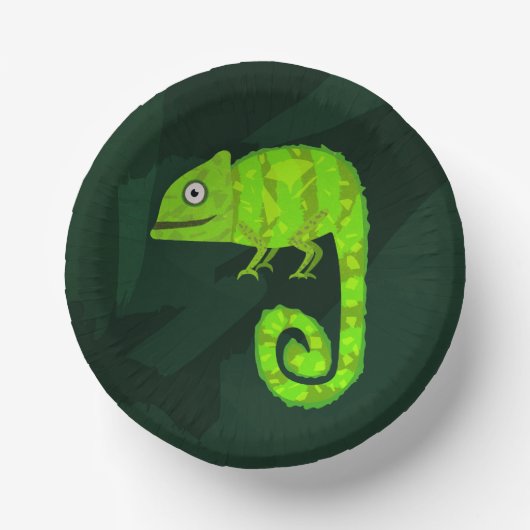 Bols En Carton Caméléon vert mignon (Recto)