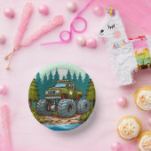 Bols En Carton Camion Monster Vert dans la forêt (Fête)