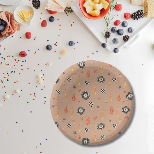 Bols En Carton Camions Chauffeurs de course Aquarelle moderne Tan