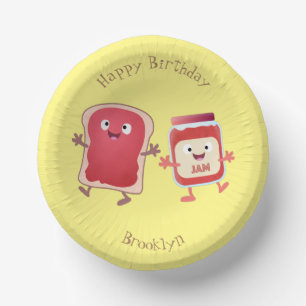 Bols En Carton Caractères de dessins animés sur le pain et la con