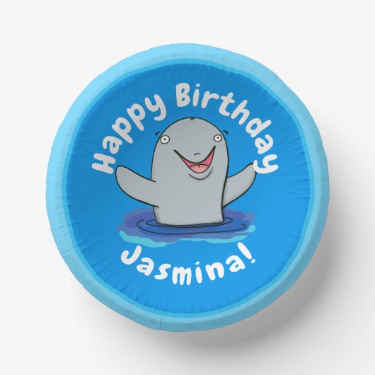 Bols En Carton Caricature adorable de marsouin (Recto)