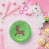 Bols En Carton Caricature d'alpaga brun joli (Fête)