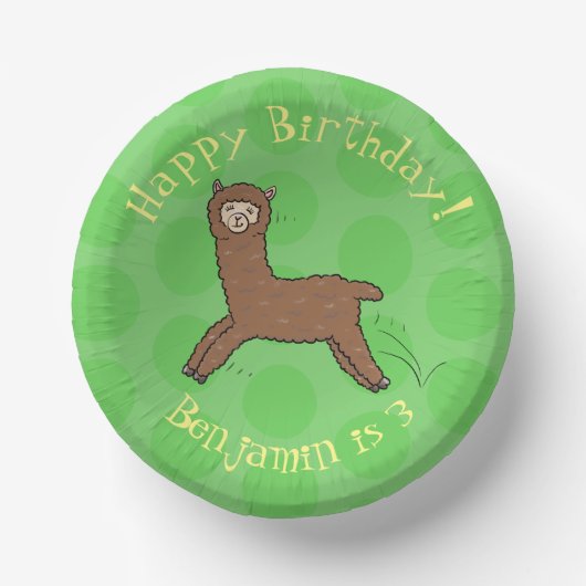 Bols En Carton Caricature d'alpaga brun joli (Recto)