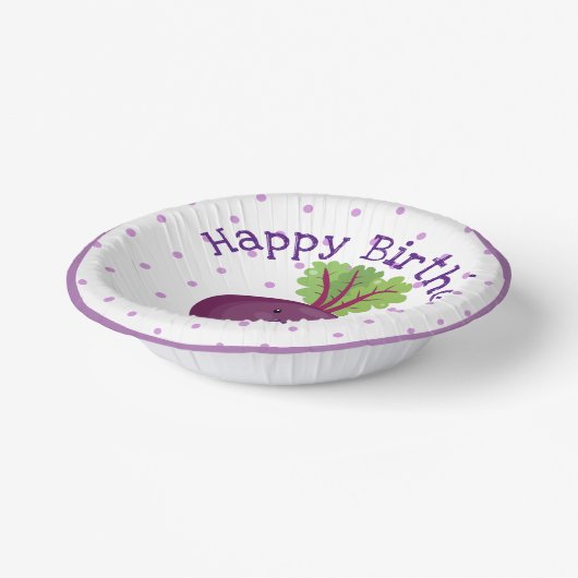 Bols En Carton Caricature de betterave mignonne et violette (Angulaire)