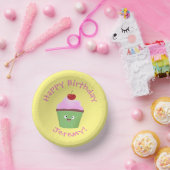 Bols En Carton Caricature de cupcake joyeux (Fête)