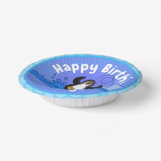 Bols En Carton Caricature de manchot joyeux sautant (Angulaire)