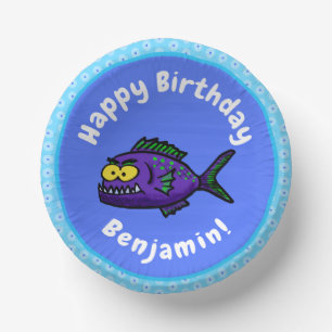 Bols En Carton Caricature de poisson de Piranha