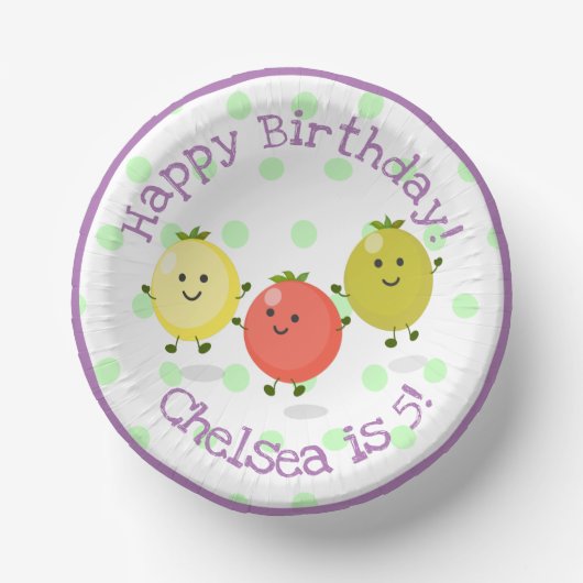 Bols En Carton Caricature des amis de tomates cerises mûres (Recto)