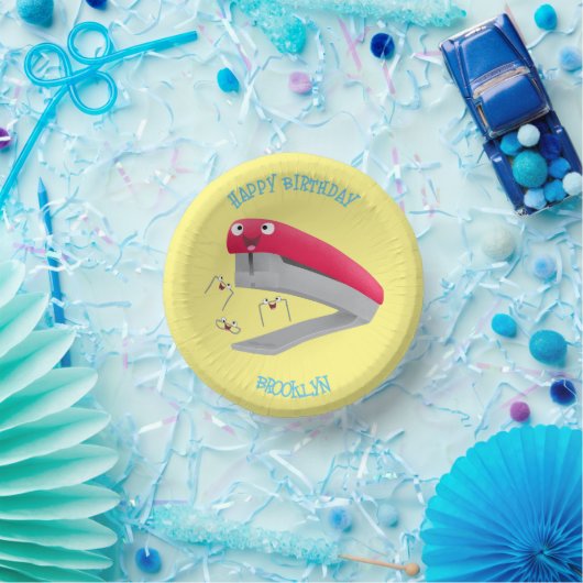 Bols En Carton Caricature en agrafeuse rouge pâle (Fête)