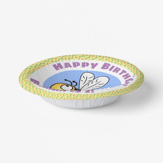 Bols En Carton Caricature en jaune d'abeille volante mignonne (Angulaire)