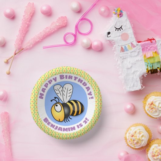 Bols En Carton Caricature en jaune d'abeille volante mignonne (Fête)