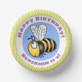 Bols En Carton Caricature en jaune d'abeille volante mignonne (Recto)