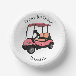 Bols En Carton Carte de golf / dessin animé en voiturette de golf