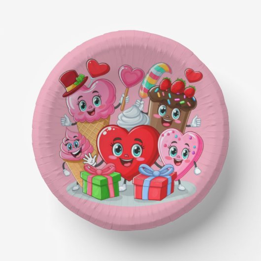 Bols En Carton Cartoon Heart & Sweet amis valentine's day (Recto)