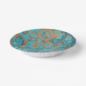 Bols En Carton Cercle Concentré Dégradé Orange Rust Turquoise (Angulaire)